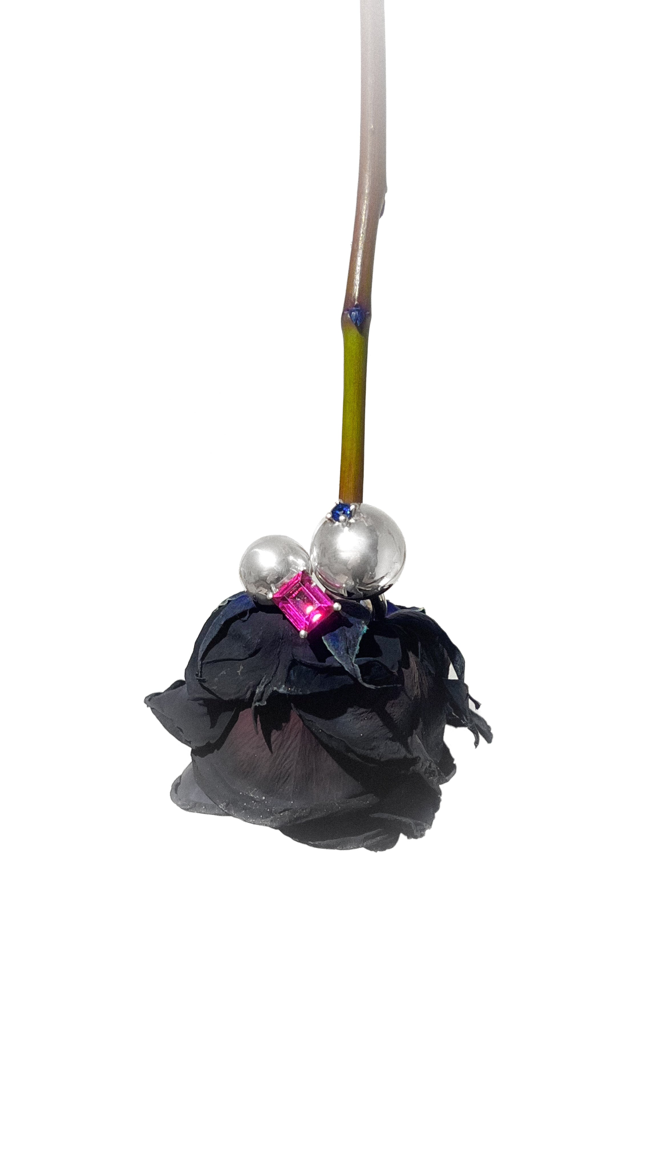 PINK AND BLUE SPHERE RING